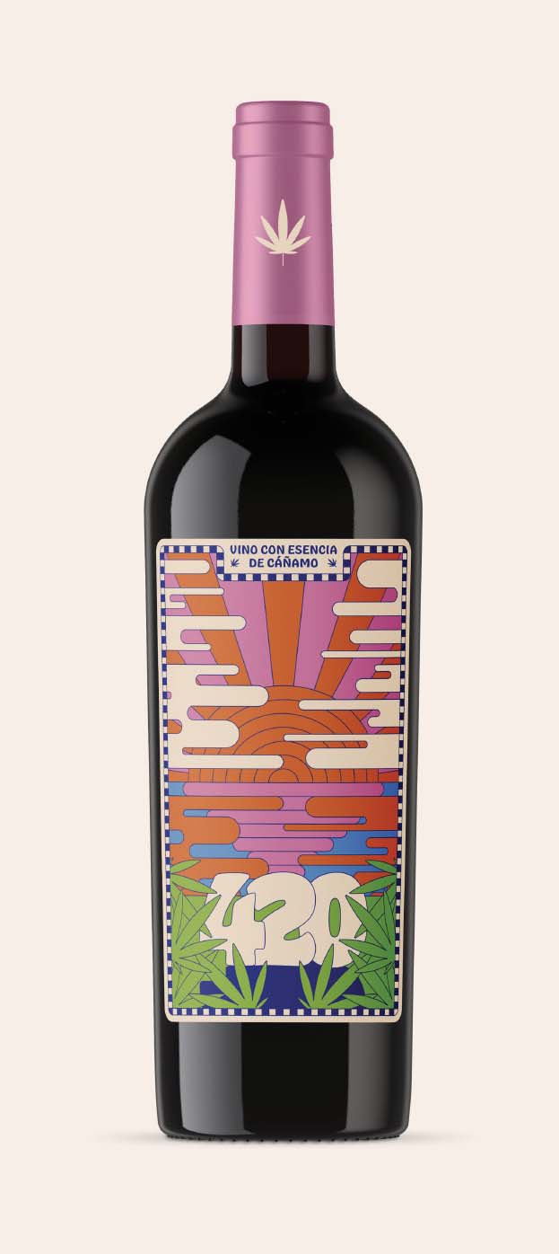420 · Vino con esencia de cáñamo